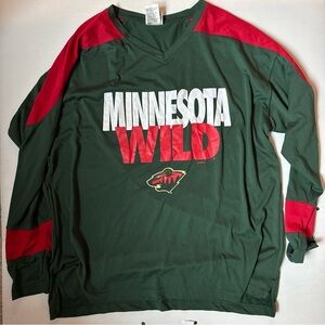 Minnesota Wild Hockey Long Sleeve Tee T-Shirt Mens Large NHL 100% Polyester
